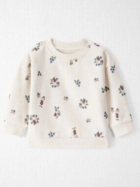 {Little Planet}: Organic Cotton French Terry Sweatshirt / Berry Blossom Print
